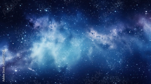 A breathtaking view of a starry night sky with a vibrant galaxy illuminating the darkness isolated on white background
