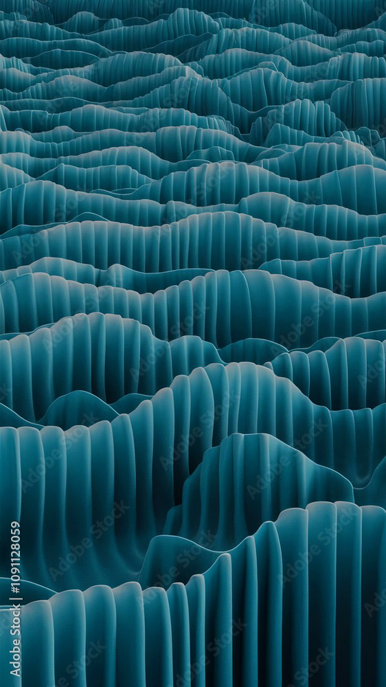 Obraz premium Azure harmony abstract wavy lines in blue tones create a meditative rhythm with smooth transitions and serene textures