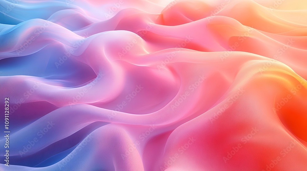 Fototapeta premium Soft Pink Layered Arcs in Fluid Design