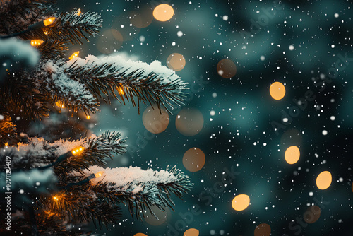 Wallpaper Mural A branch of a coniferous tree covered with snow in a winter forest Torontodigital.ca