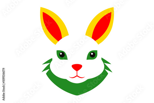 Arctic Hare Head Vector Illustration - Minimalist Winter Wildlife Design