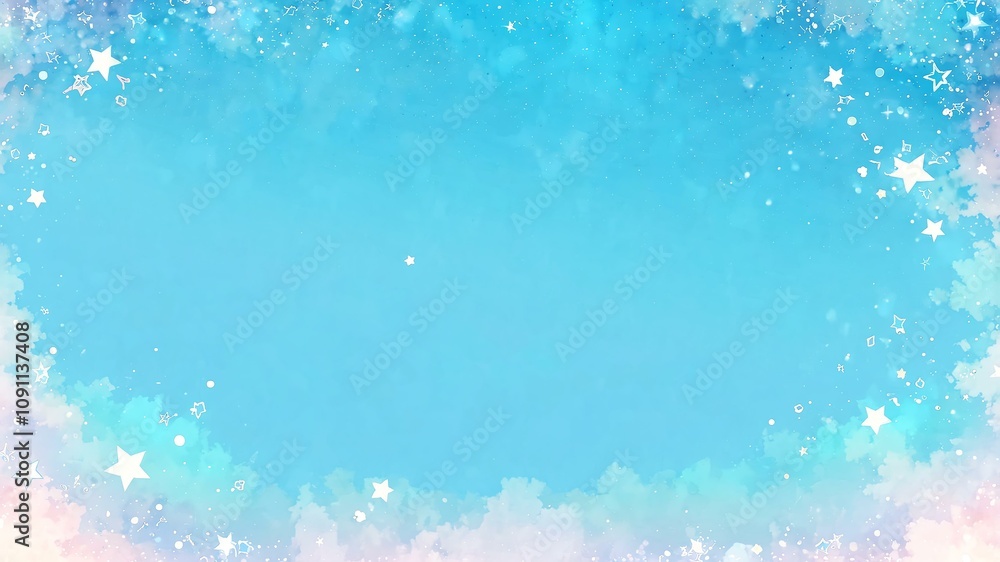 aqua blue glittered stars on corners space for text on contrast background aqua blue glittered stars on corners space for text on contrast background
