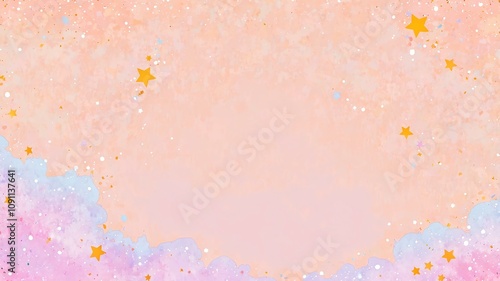 amber glittered stars on corners space for text on contrast background