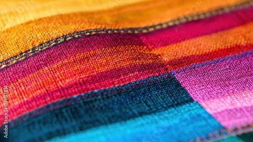 Vibrant textile patterns artisan workshop close-up photography creative space colorful fabric textile art