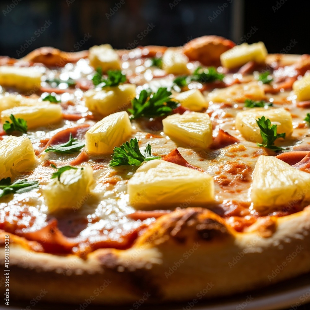 Hawaiian Pizza with Pineapple and Ham Hawaiian Pizza with Pineapple and Ham