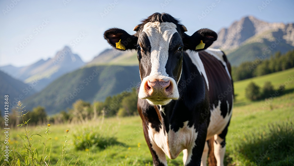 cow in the mountains cow in the mountains
