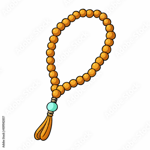 Prayer Beads Vector Art on White Background