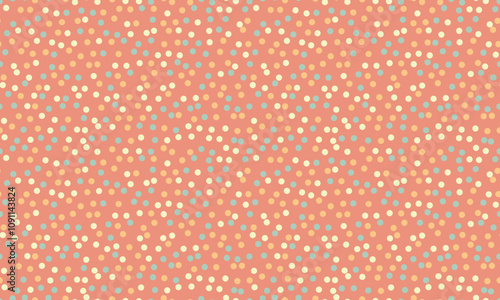 Polka dot pattern with colorful round spots, ideal for textile fabrics, seamless wallpapers, and abstract backgrounds with a geometric touch.