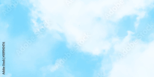 Grunge tint light blue watercolor abstract background, Aquarelle paint paper textured, blue sky with clouds, Sky Nature Landscape Background, sky background with white fluffy clouds.	