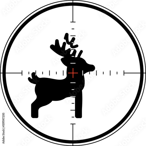 Hunting Animal, Deer, Gun Aiming Icon