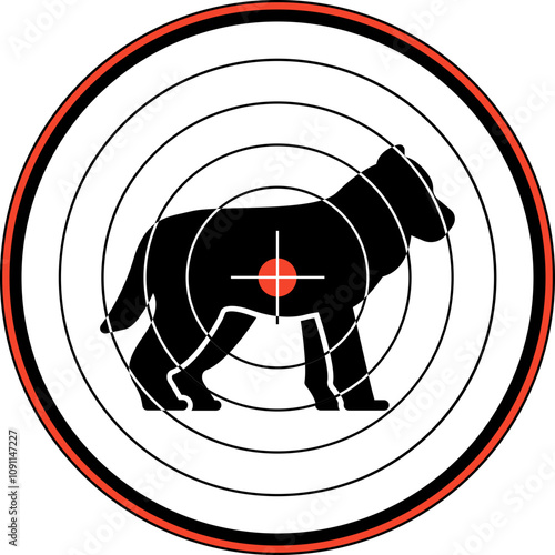 Hunting Animal, Wolf, Gun Aiming Icon