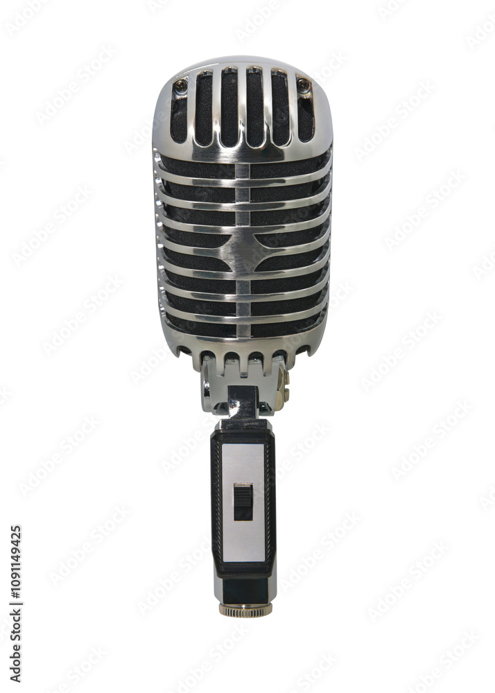 Fototapeta premium retro microphone isolated on white background. This has clipping path.