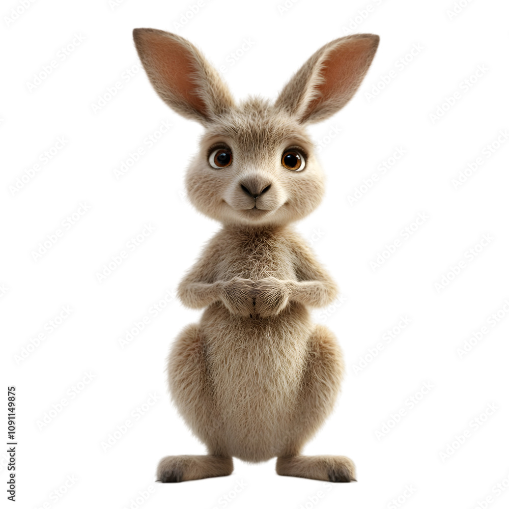Fototapeta premium Playful animated rabbit whimsical forest character design animated environment close-up view creativity unleashed