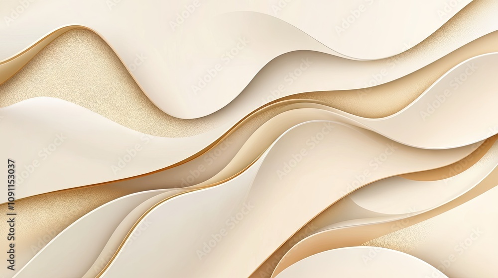 Obraz premium Elegant 3D Golden Flowing Background Design