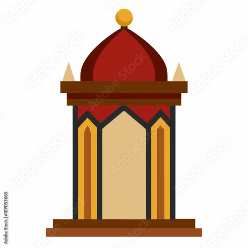 Minbar (Pulpit) Vector Design on White Background