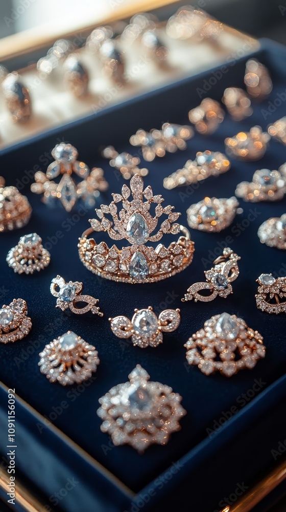 Elegant jewelry collection display. Elegant jewelry collection display.
