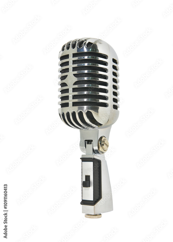 Fototapeta premium retro microphone isolated on white background. This has clipping path.