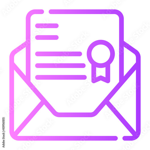 recommendation letter gradient icon