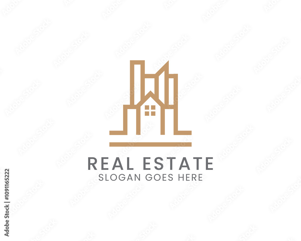 Fototapeta premium minimalist real estate logo vector template