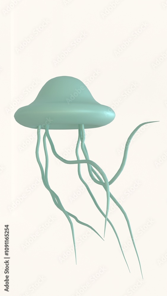 Fototapeta premium 3d Jellyfish with white background