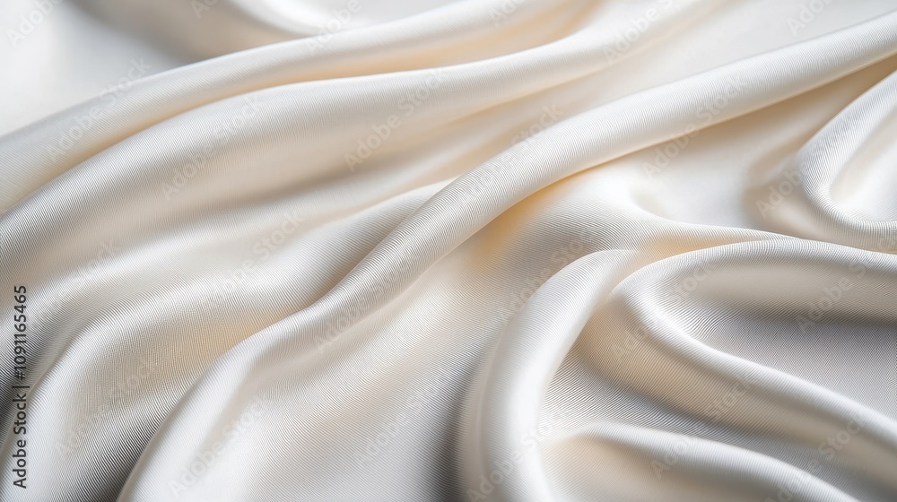 Obraz premium Elegant white fabric texture textile industry close-up photography soft environment aesthetic viewpoint luxury concept