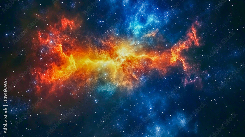 Naklejka premium Colorful space galaxy cloud nebula. Stary night cosmos