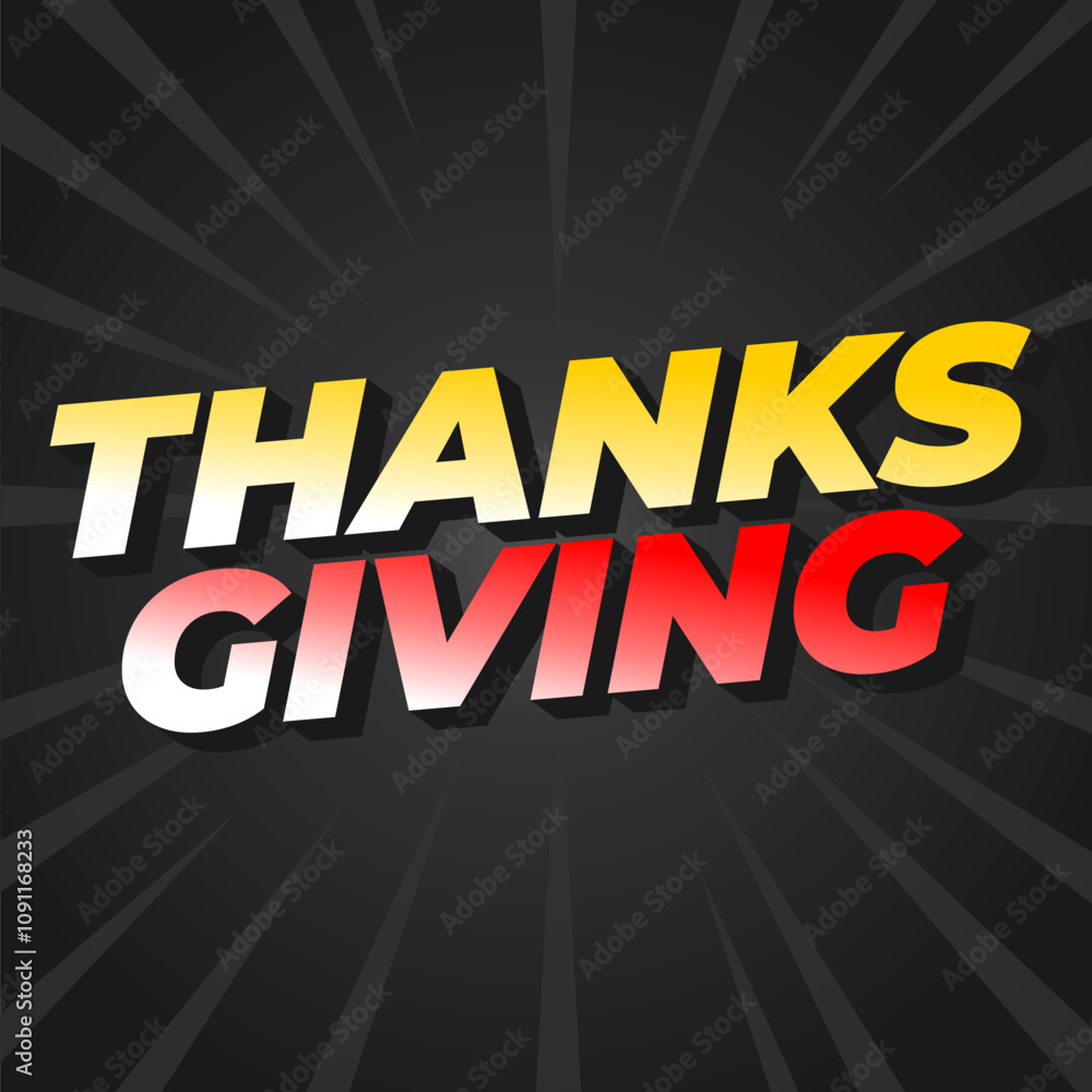 Thanksgiving text effect in bold font with 3D style Thanksgiving text effect in bold font with 3D style
