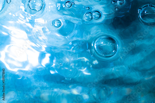 Water bubbles abstract bokeh light in the pool