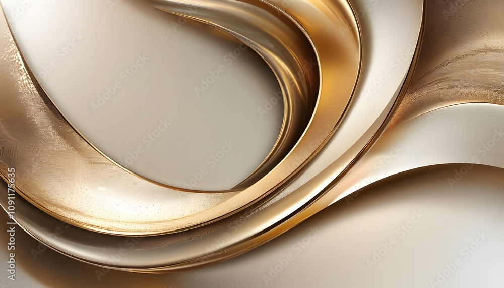 Fototapeta premium Elegant Abstract Gold Arcs with Smooth Textures