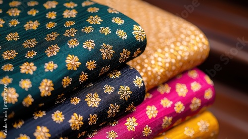 Textile crafting event artisan workshop fabric showcase indoor environment close-up view cultural heritage