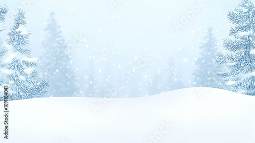 Wallpaper Mural Serene Winter Landscape with Soft Falling Snowflakes and Frosted Pine Trees in a Calm and Tranquil Setting, Perfect for Seasonal Ideas and Holiday Themes Torontodigital.ca