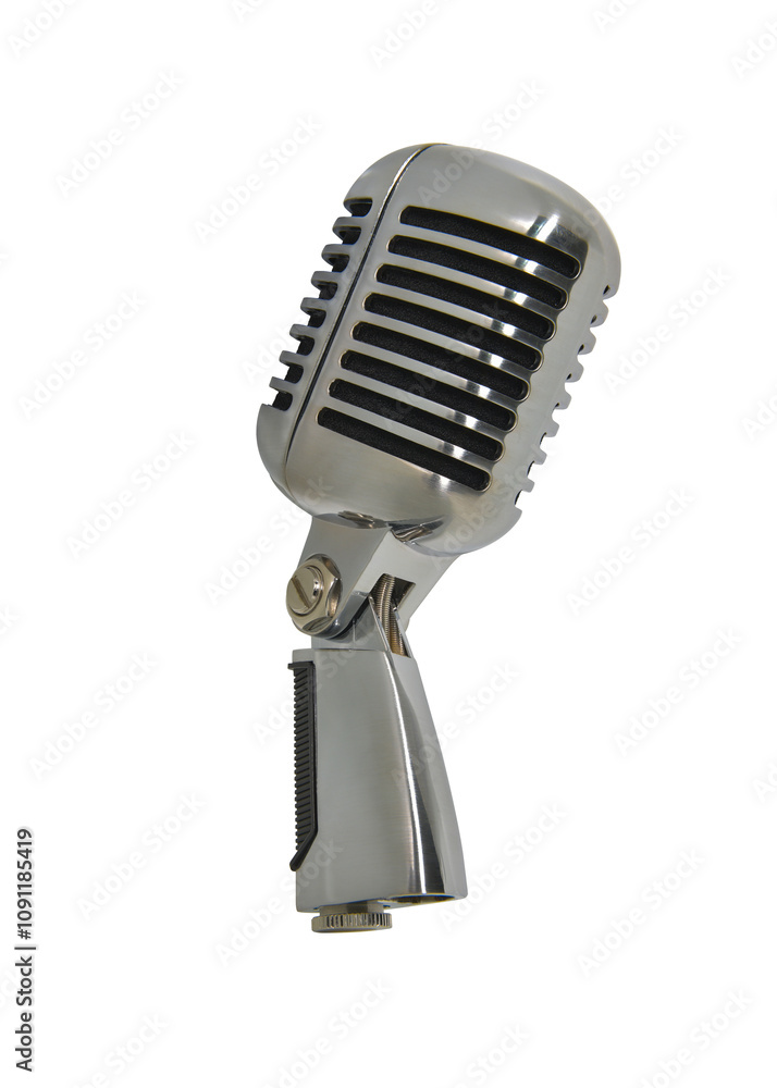 Fototapeta premium retro microphone isolated on white background. This has clipping path.