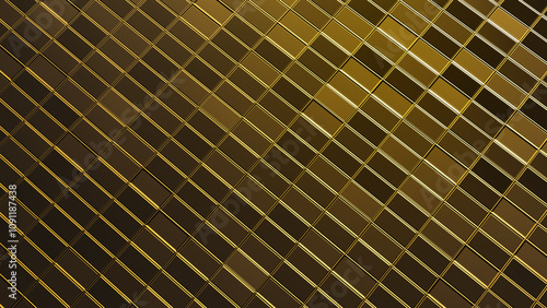 Minimalistic wallpaper featuring a repetitive pattern of gold bars, designed to resemble a seamless golden wall. The texture is sleek and reflective, evoking a sense of luxury and elegance.