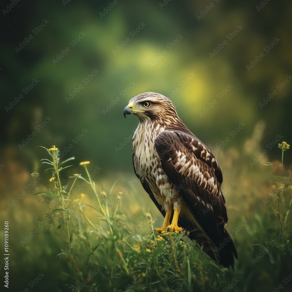 Fototapeta premium Hawk on green