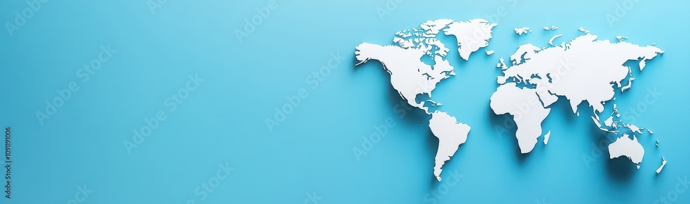 A Vector Map of the World Featuring Simplistic Design and Clean Lines Against a Soft Blue Background for Educational or Creative Use A Vector Map of the World Featuring Simplistic Design and Clean Lines Against a Soft Blue Background for Educational or Creative Use