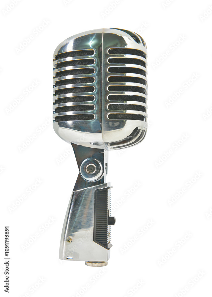 Fototapeta premium retro microphone isolated on white background. This has clipping path.
