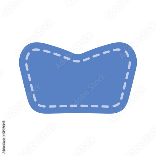 blue Cute Text Box with dashed line