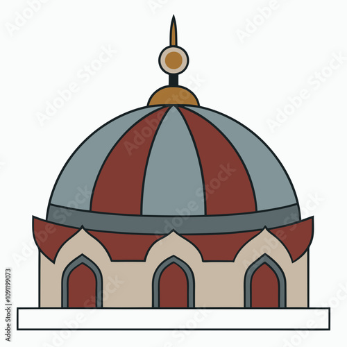 Vector Illustration of Dome Design on White Background