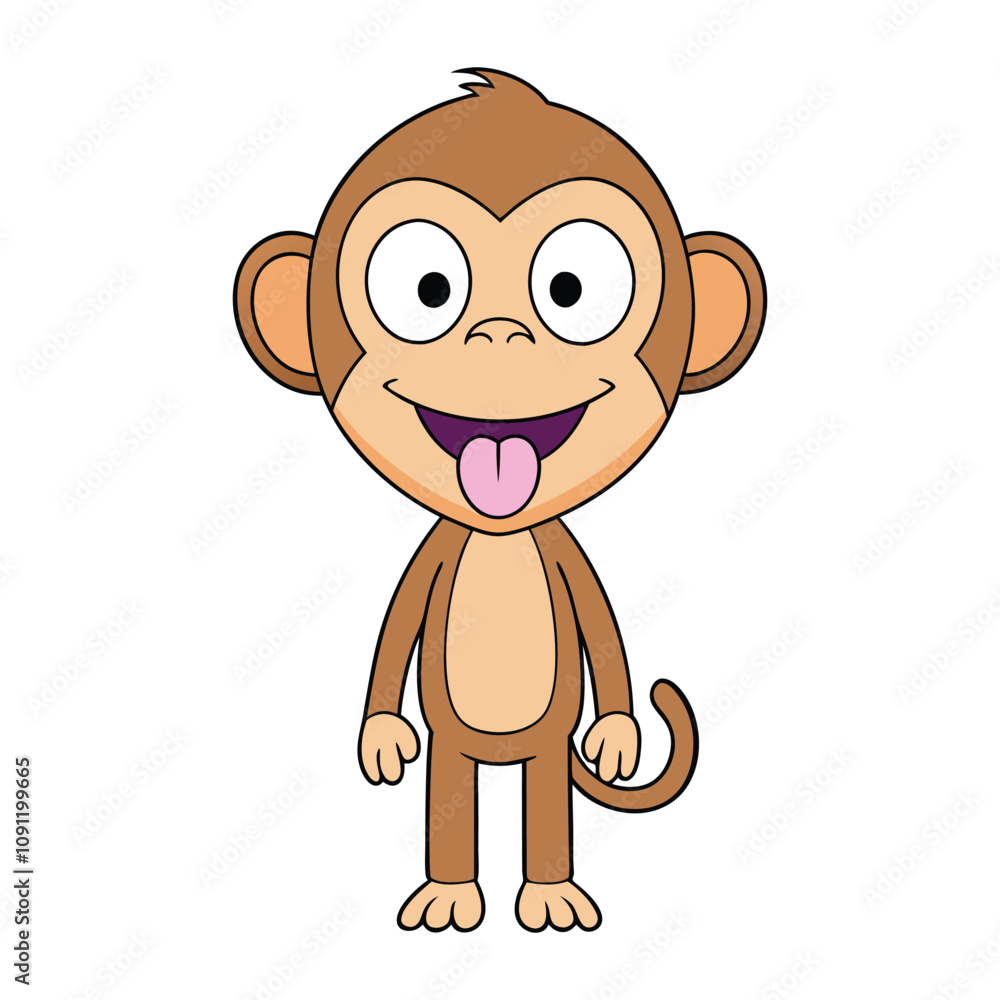Obraz premium Cute Cartoon Monkey Vector Illustration in Various Styles for Creative Projects