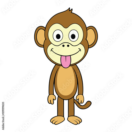 Cute Cartoon Monkey Vector Illustration in Various Styles for Creative Projects photo