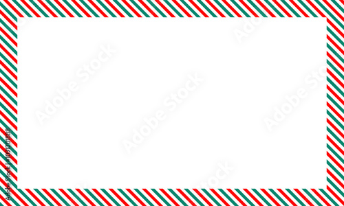 Merry Christmas frame. Christmas ornament patterns background. Red and green plaid Christmas patterns.Christmas concept for decoration