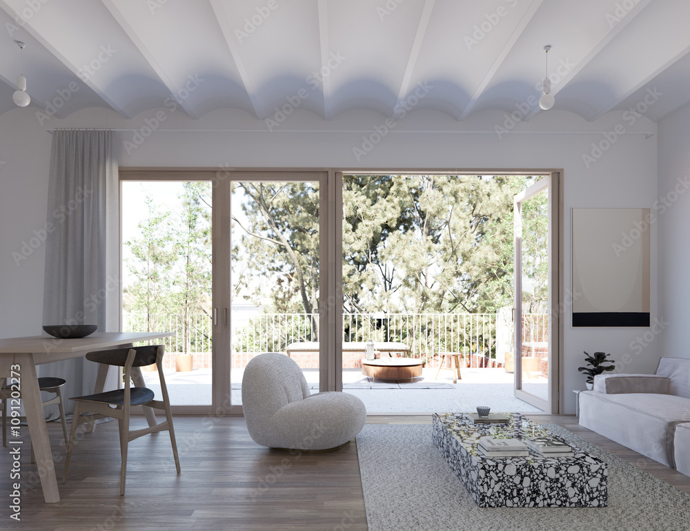 Fototapeta premium minimal white interior design