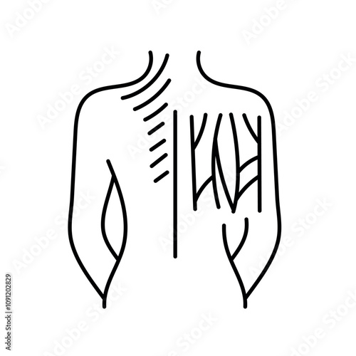 Polymyositis color line icon. Autoimmune diseases.
