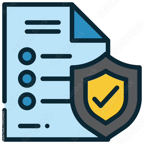 list safety protection guideline filled outline icon