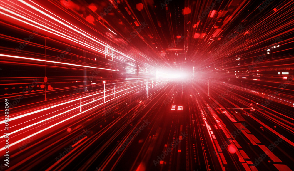 Fototapeta premium Red and white abstract technology background