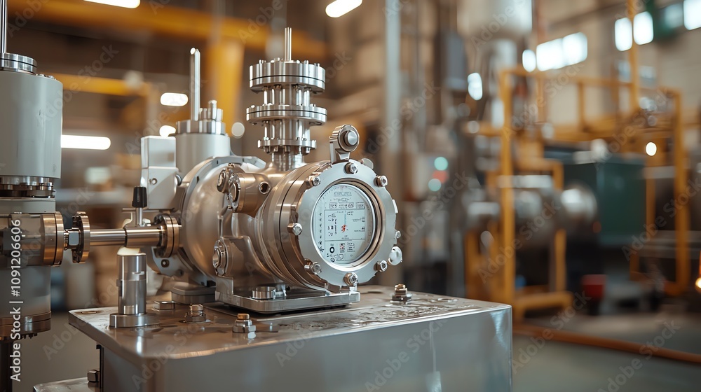 Fototapeta premium Fuel processing unit, hightech machinery, clean and precise operation