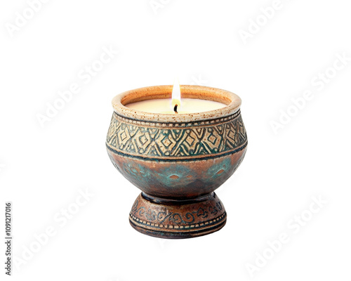 Wallpaper Mural Decorative candle in an ornate holder, white isolated background. Torontodigital.ca