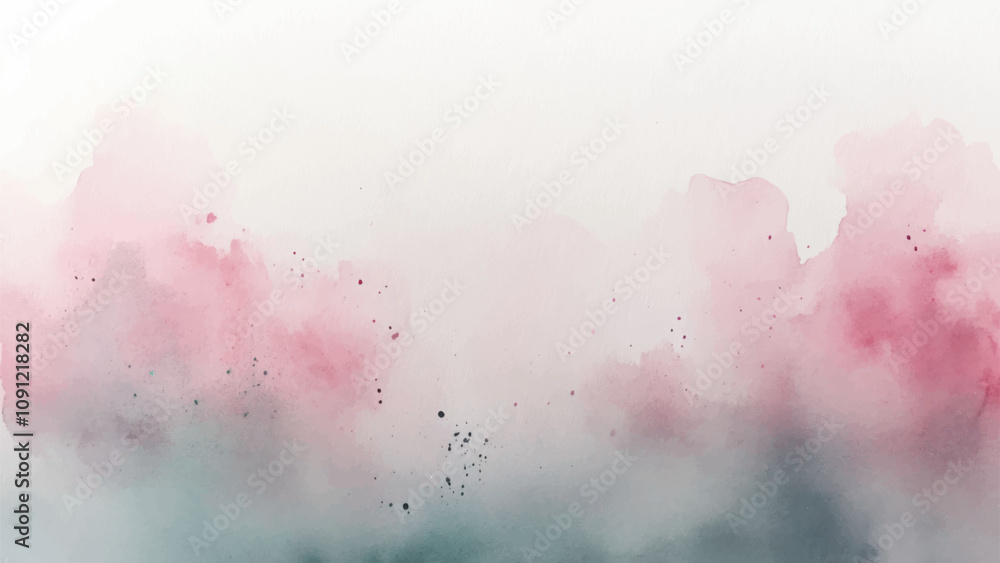 Obraz premium Abstract watercolor aesthetic horizontal background. Hand drawn vector splatter texture. Brush stroked painting pastel color watercolour