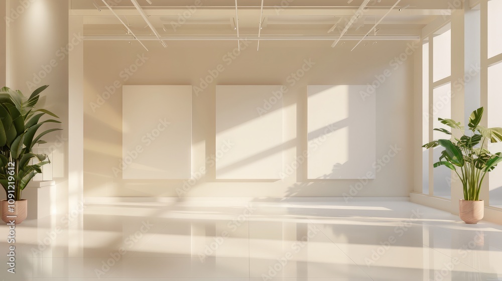 Fototapeta premium 3D exhibition illustration background concept