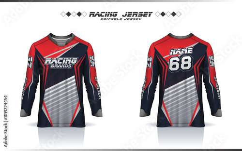 Motocross jersey, racing jersey, soccer, basketball, football, cricket, gaming, hockey, handball, cycling latest sublimation sports long sleeve jersey design